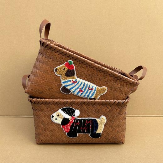 【美式编制高级收纳筐】脏衣服篮网红款仿藤编PU把手洗衣桶零食玩具脏衣篓 商品图2