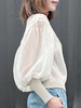 TYNVIE 欧根紗灯笼袖针织衫-米白 商品缩略图4