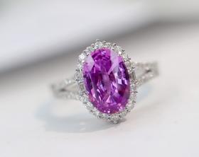 2ct刻面紫蓝宝戒指