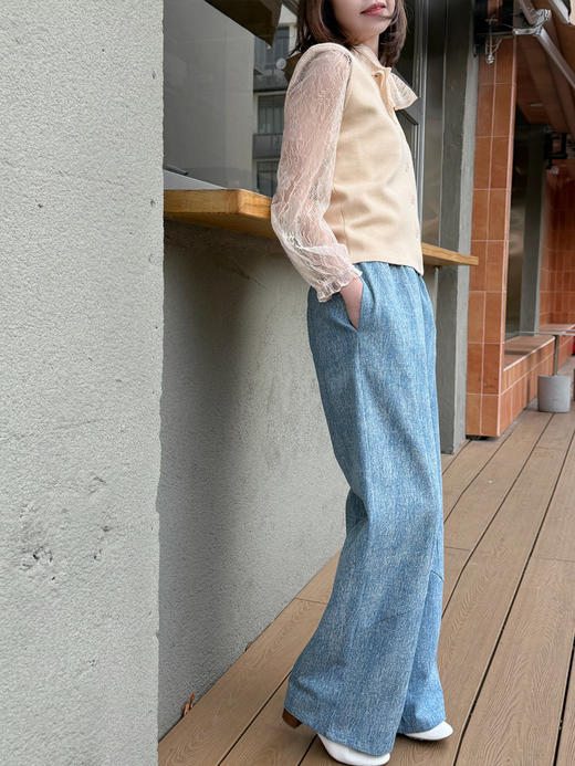 TYNVIE挺括桶形牛仔裤-蓝色 商品图4