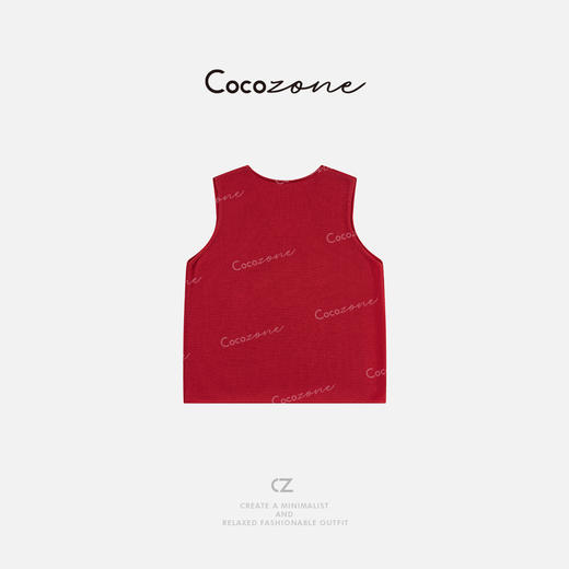 COCO ZONE 100绵羊毛春季V领无袖针织衫ACD2A0011 商品图1