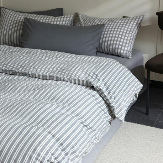 【宽窄条四件套】水洗棉四件套条纹纯棉床品套件条子全棉宽窄条件套 商品图8