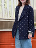 TYNVIE 荷叶边袋口装饰廓形西装-蓝色白点 商品缩略图8