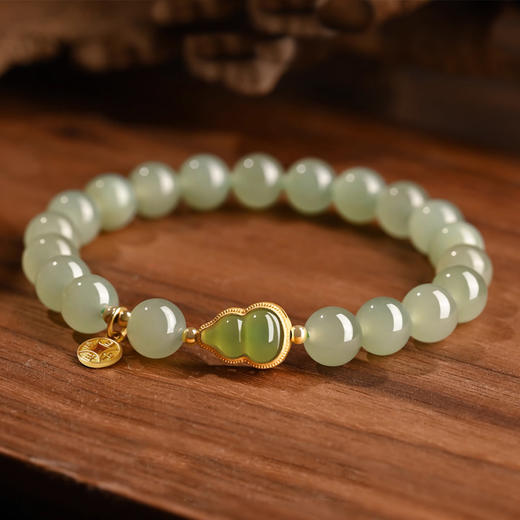 【经典】福禄双全新中式和田玉葫芦手串  925银葫芦手串吉祥圆满国风手链带证书 商品图2