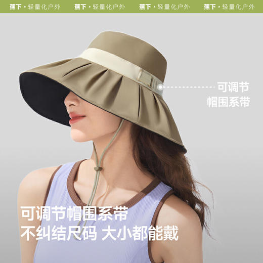 【云粉节】【2件8.5折】6楼蕉下女士贝壳渔夫黑胶防晒帽BM50725吊牌价269 商品图4