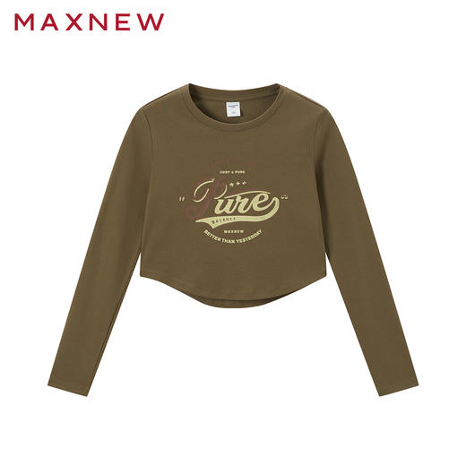 【T恤】短版印花长袖T恤 1P1222201 商品图0