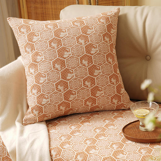 和风窗花系列沙发巾靠包棉四季通用高端轻奢防滑高级感高档靠包定制 商品图2