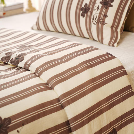 复古条纹系列全套一整套亚麻透气亲肤厚单人一体被子 商品图2