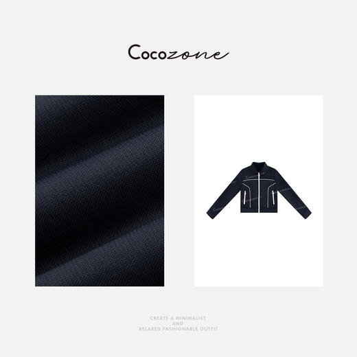 COCO ZONE 刘一一 早春撞色运动休闲风翻领拉链外套ACD1A0064 商品图2