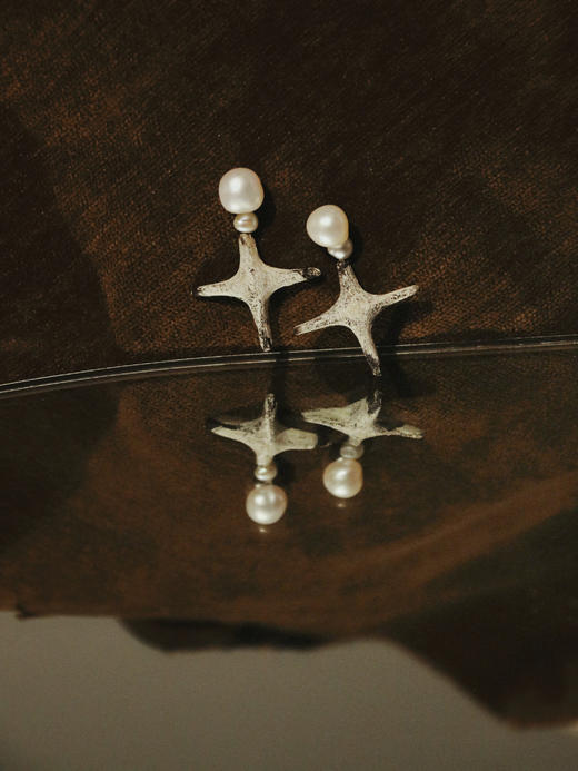 HANYING｜银釉陶瓷小星星耳钉 HY-WT-5 商品图0