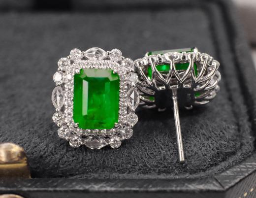 3.8ct刻面祖母绿耳钉 商品图2