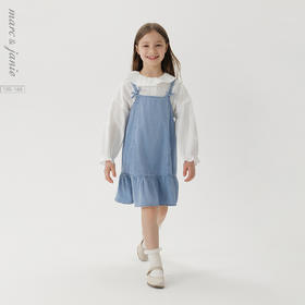 马克珍妮女童文艺牛仔吊带裙 儿童裙子甜美连衣裙春装新款250181