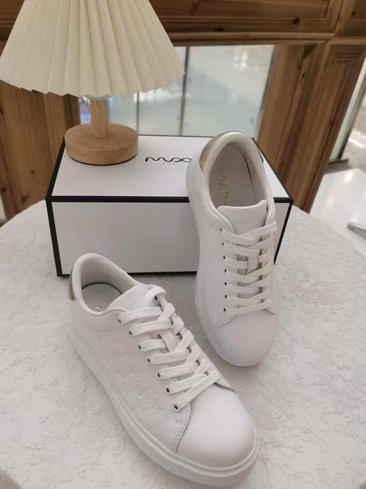 MUX时尚百搭牛皮小白鞋休闲 商品图0