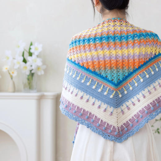 苏苏姐家朝华三角披肩手工diy编织钩针毛线团自制披肩材料包 商品图2