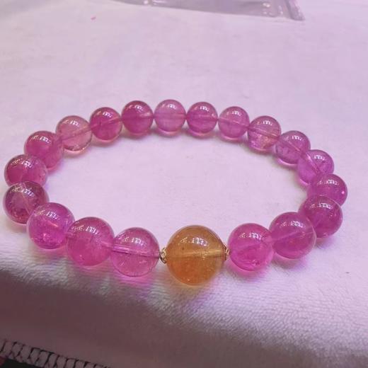 9mm-10mm单圈全色粉碧玺手链 商品图2