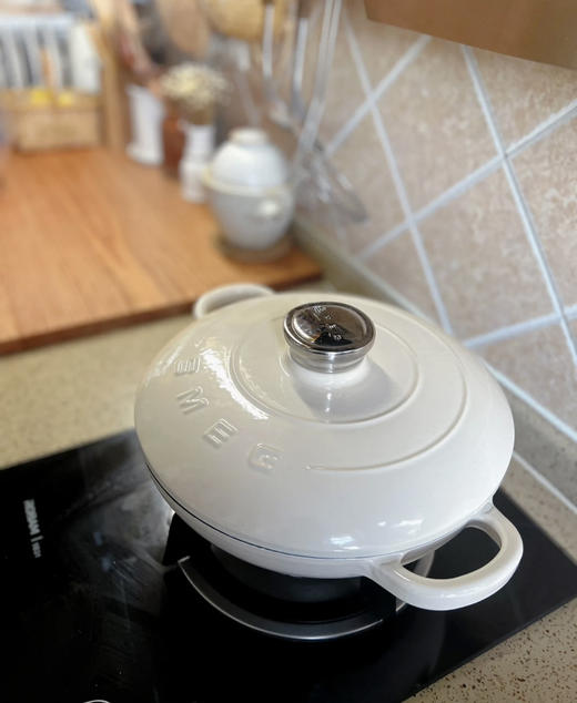 【多功能珐琅锅】原单出口SM*G铸铁锅珐琅锅26cm 加厚搪瓷不粘锅炒菜炖煮焖烧锅海鲜煲 电磁炉燃气通用汤锅 商品图3