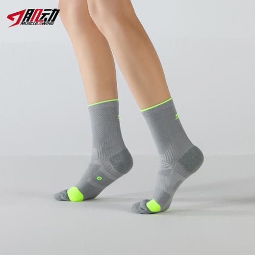 【六双装】637肌动锋速中筒跑步袜男女越野压缩袜春秋马拉松运动袜子毛巾底防滑 商品图5