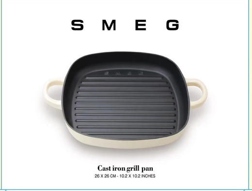 【多功能煎锅】原单出口SM*G铸铁煎锅不粘锅26cm 双耳牛排彩盒煎鱼导热迅速平底锅家用厨房锅具 商品图5