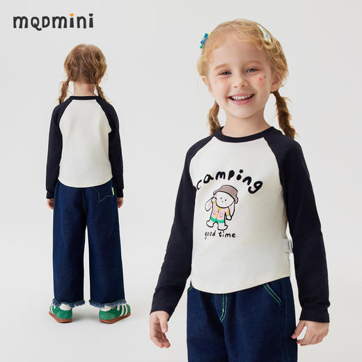 【90-140】【MQDmini】女童春秋长袖T恤圆领撞色印花上衣 商品图8