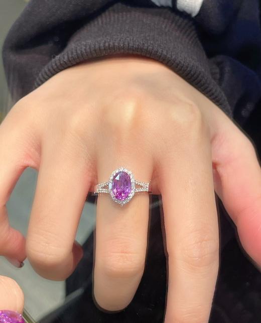 2ct刻面紫蓝宝戒指 商品图3