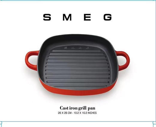 【多功能煎锅】原单出口SM*G铸铁煎锅不粘锅26cm 双耳牛排彩盒煎鱼导热迅速平底锅家用厨房锅具 商品图3