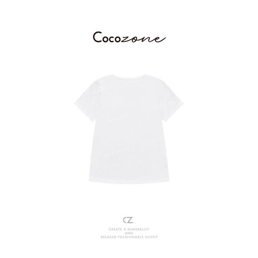 COCO ZONE 2025经典简约薄款V领显瘦短袖T恤CD1A0134 商品图3