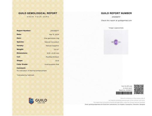 2ct刻面紫蓝宝戒指 商品图4