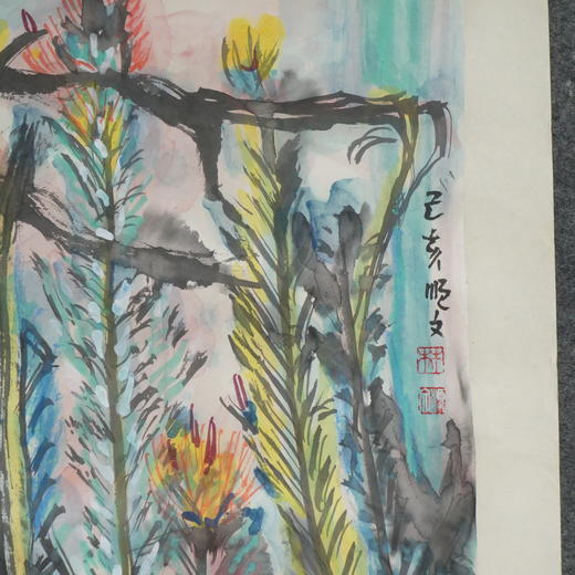 林顺文《花鸟之一》国画35CM*67CM约2平尺手绘纸本宣纸作品【原作编号GH0415】 商品图2