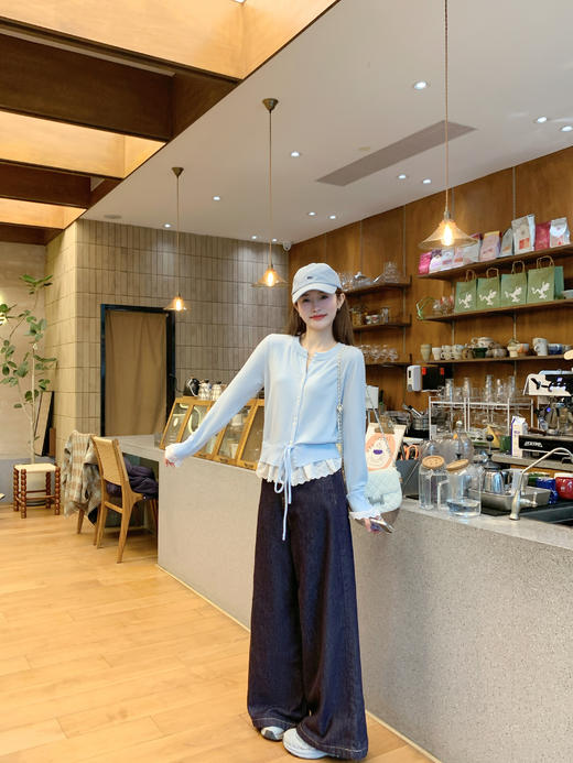 <曾小咸推荐>新品现货秒杀！卖完下架不再补 ！微信粉丝打折价！！下摆蕾丝花边抽绳系扣针织衫 日常169.99/件 立减80 秒杀89.99/件！！ 商品图8