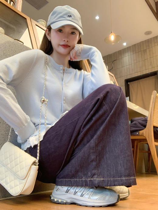 <曾小咸推荐>新品现货秒杀！卖完下架不再补 ！微信粉丝打折价！！下摆蕾丝花边抽绳系扣针织衫 日常169.99/件 立减80 秒杀89.99/件！！ 商品图9