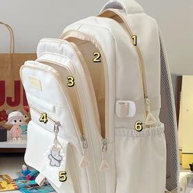 【下单即送挂件❗️日系高颜值双肩包】采用尼龙材质，耐磨耐脏一擦即干净，双肩透气肩带，不勒肩膀 肩感舒适，中小学生新款卡通可爱ins风，开学季大容量包包L