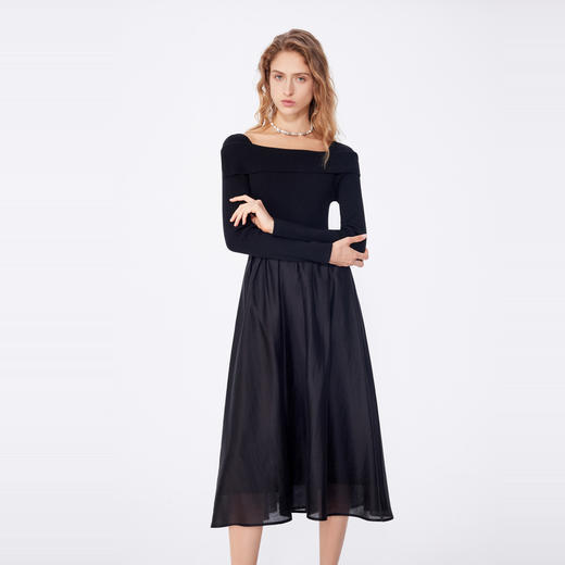 NEELLY纳俪商场同款春季新款修身连衣裙女长裙套头修身显瘦百搭N25024Y04551 商品图2