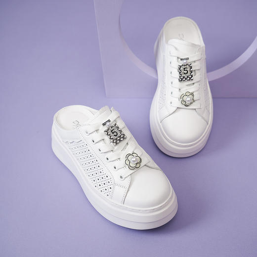 豪麟名鞋奥莱迪嘉女鞋时尚休闲鞋牛皮革DJJGA51WX014白色  原价1960元 商品图2