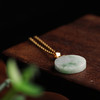 【带证书❗️18K金镶嵌翡翠圆牌】简约冰糯种无事牌飘花平安扣吊坠小玉坠情人节礼物女神节 商品缩略图2