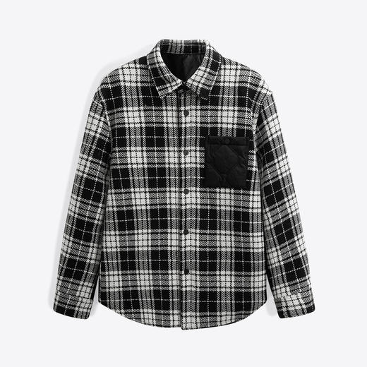 GXG男装 经典黑白格纹毛呢加棉衬衫式夹克外套  冬季热卖夹克 商品图4