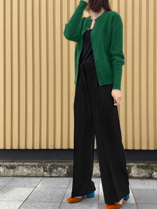 TYNVIE 连腰带直筒裤-黑色 商品图12