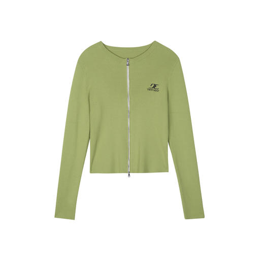 NEELLY纳俪商场同款春季新款显白霜绿色针织衫女显瘦百搭外套N25024A04557 商品图3