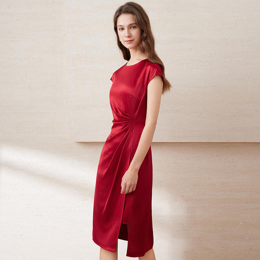 EITIE爱特爱夏季新款洋气气质高腰显瘦飞袖礼服连衣裙7777408 商品图7