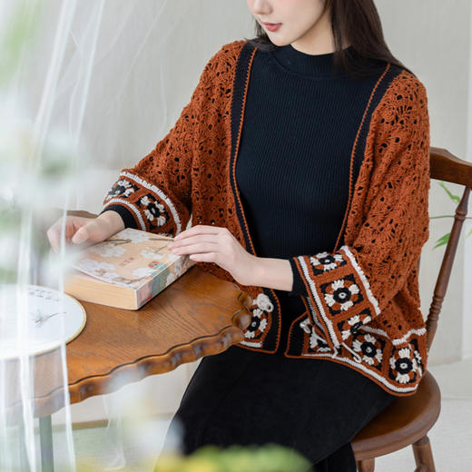 苏苏姐家玉晚开衫手工diy钩针羊毛线编织毛线团衣服材料包 商品图3