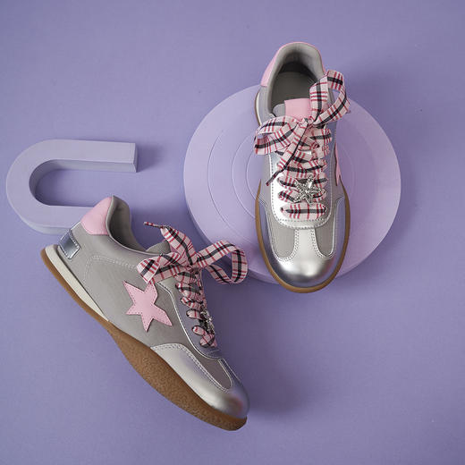 豪麟名鞋奥莱迪嘉女鞋时尚休闲鞋牛反绒面革+织物DJJGA51WX018银色  原价1660元 商品图3