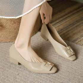 REREJOY方头法式奶奶单鞋