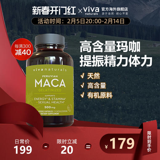 Viva美国原装进口有机玛咖胶囊健体调理滋补男女通用玛卡250粒 商品图0