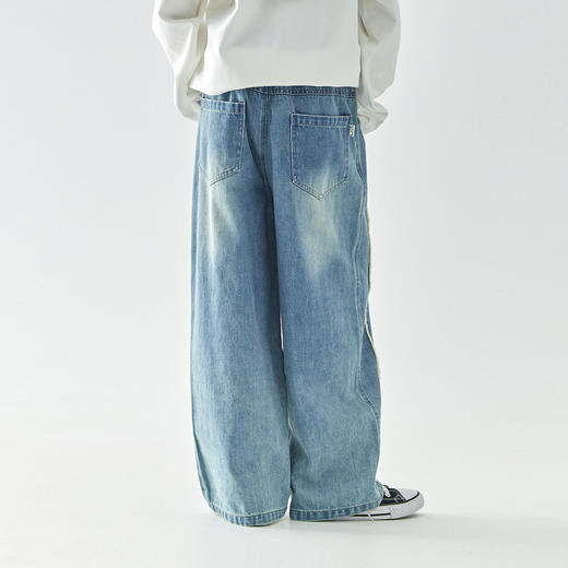 棵初2026年新款儿童分割毛须边牛仔裤女童春季品质斜纹棉休闲裤 商品图4