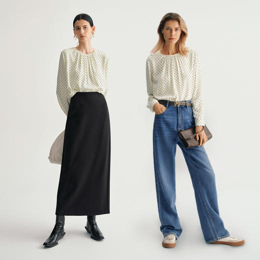 【商场同款】麦檬春秋花苞袖型衬衫小上衣5F8223011 商品图2