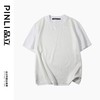 PINLI品立2025春夏新款潮牌宽松短袖T恤男士简约百搭拼料休闲上衣B252111003 商品缩略图6