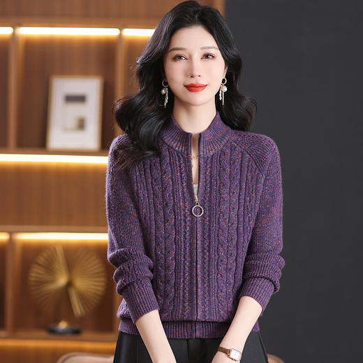 CC-101-88233春秋新款短款针织开衫简约设计感百搭女士外套上衣 商品图0