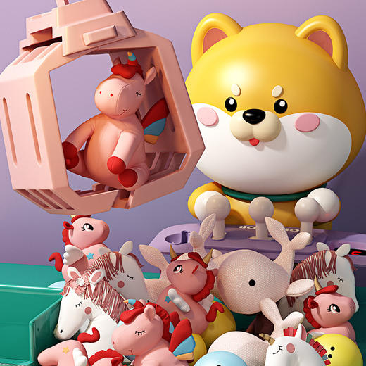 【生日礼】【家庭版娃娃机 仿佛置身游戏厅】柴犬抓娃娃机大号儿童玩具家用迷你夹公仔扭蛋机男女孩子新年礼物 商品图1