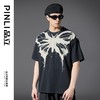 PINLI品立2025春夏新款男蝴蝶印花圆领休闲短袖T恤上衣B252111010 商品缩略图0