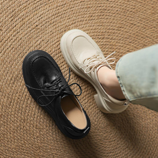 【预售5天】新款厚底英伦风系带内增高10CM乐福小皮鞋单鞋女TYMXY&6837 商品图4