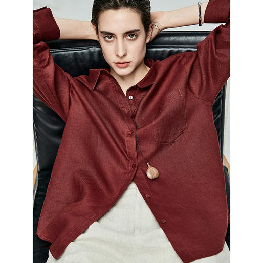 棉仓362604012-初棉亚麻口袋衬衫 商品图0